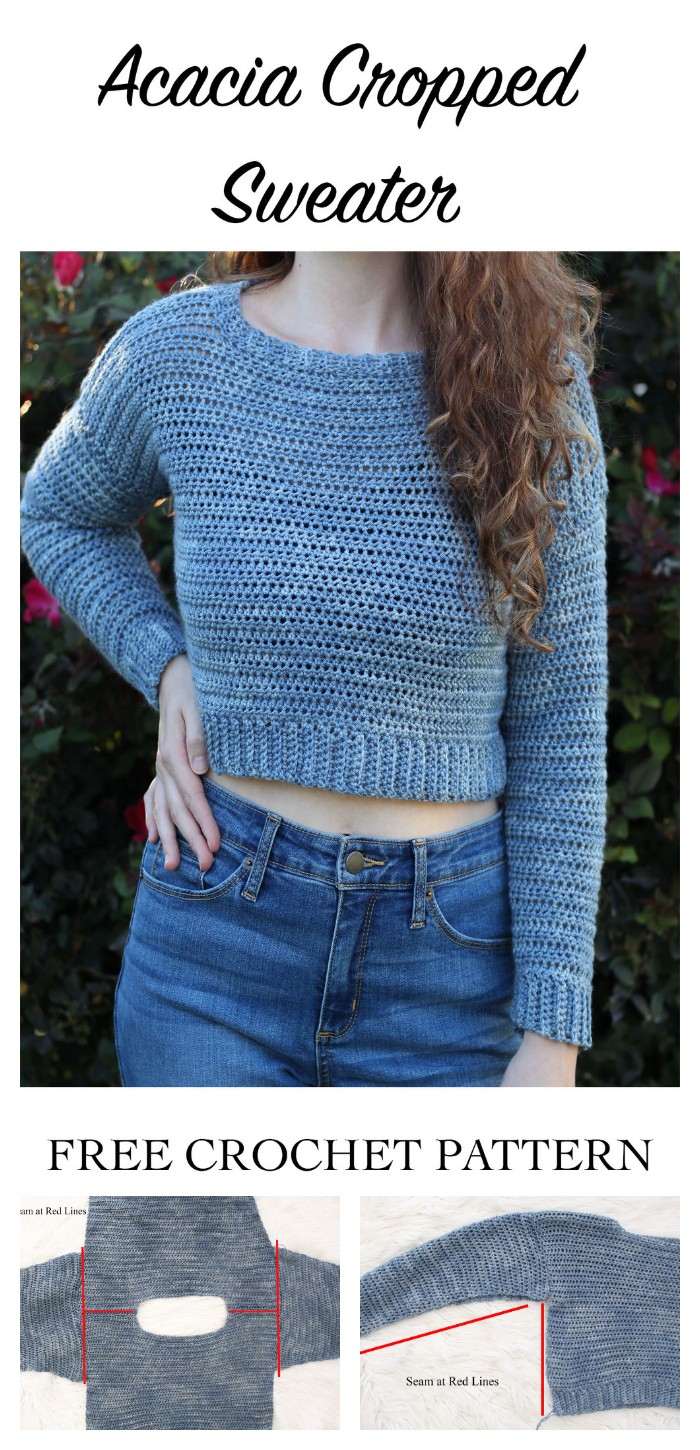 Acacia Cropped Sweater - Free Crochet Pattern