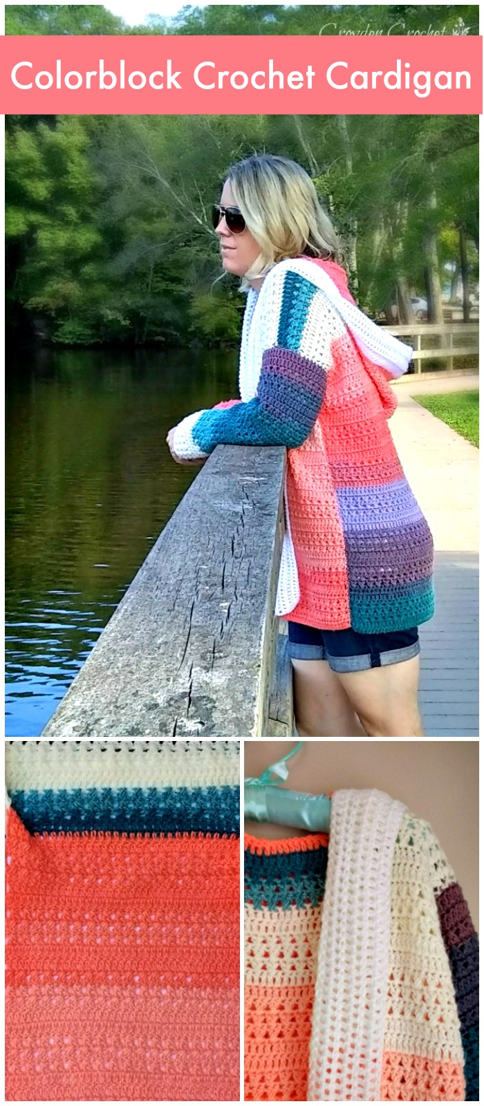 Colorblock Crochet Cardigan