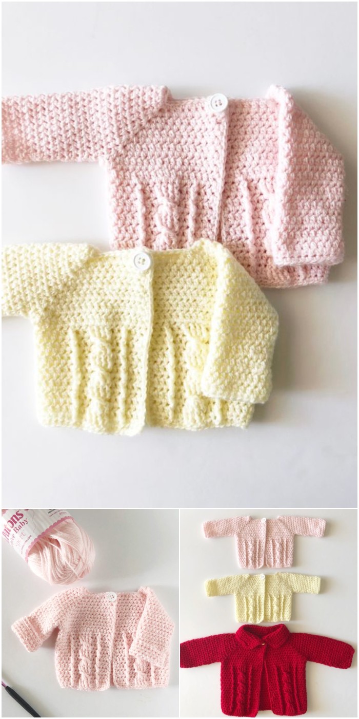 Crochet Cable Baby Sweater
