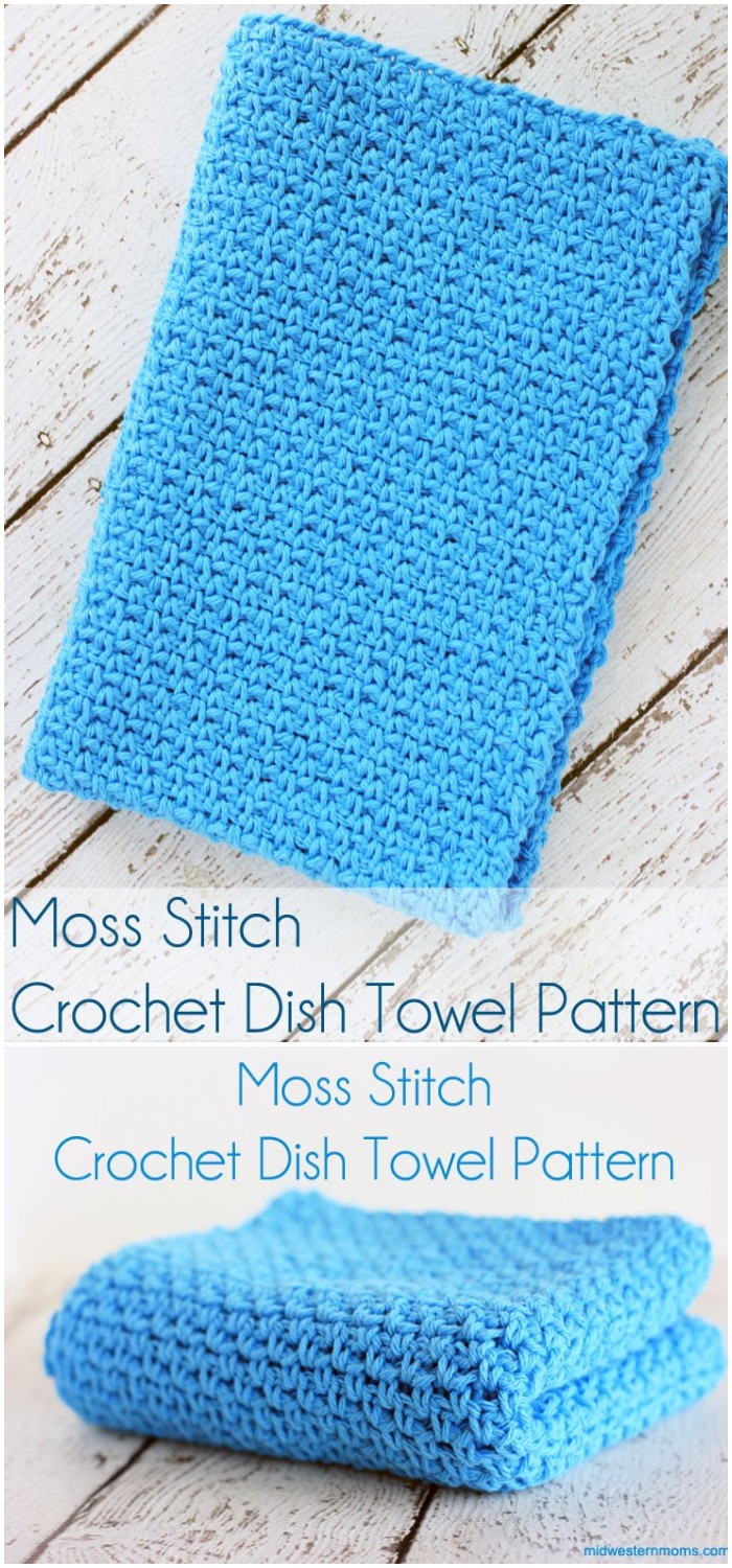 Moss Stitch Crochet Dish Towel Pattern