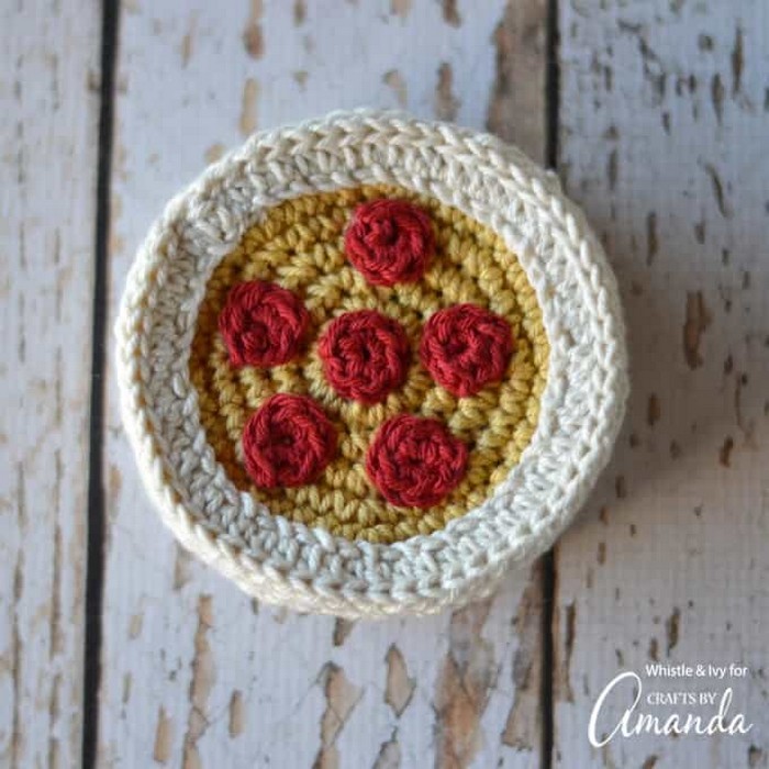  Crochet Pizza Coaster
