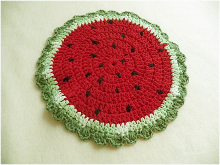 Crocheted Watermelon Potholder 