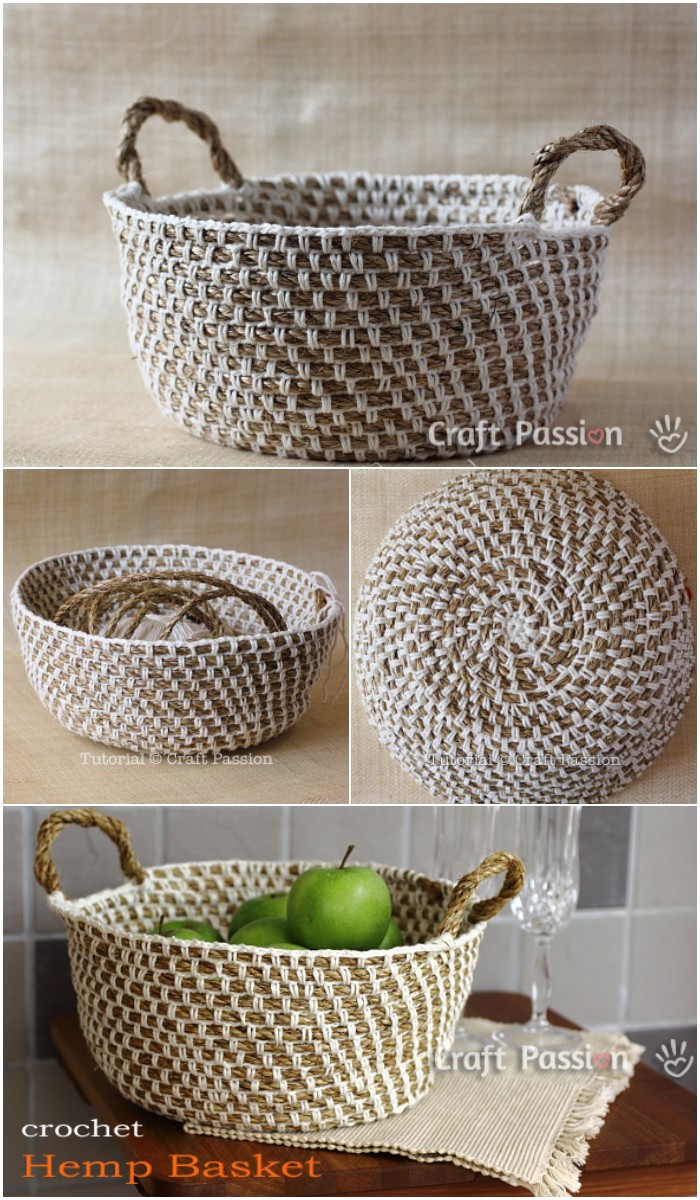 Hemp Basket Crochet Pattern