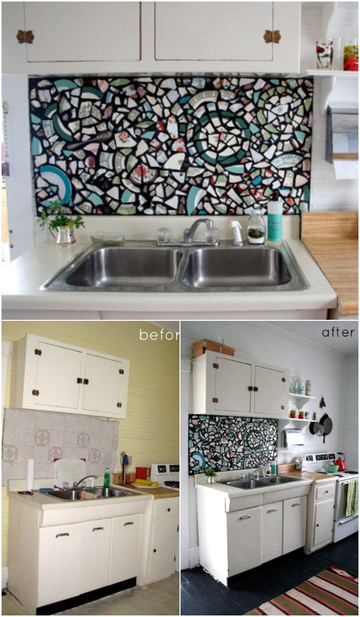 DIY kitchen redo mosaic backsplash