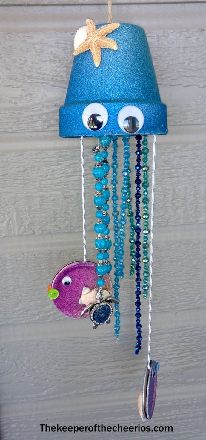 Jellyfish Clay Pot Wind Chime