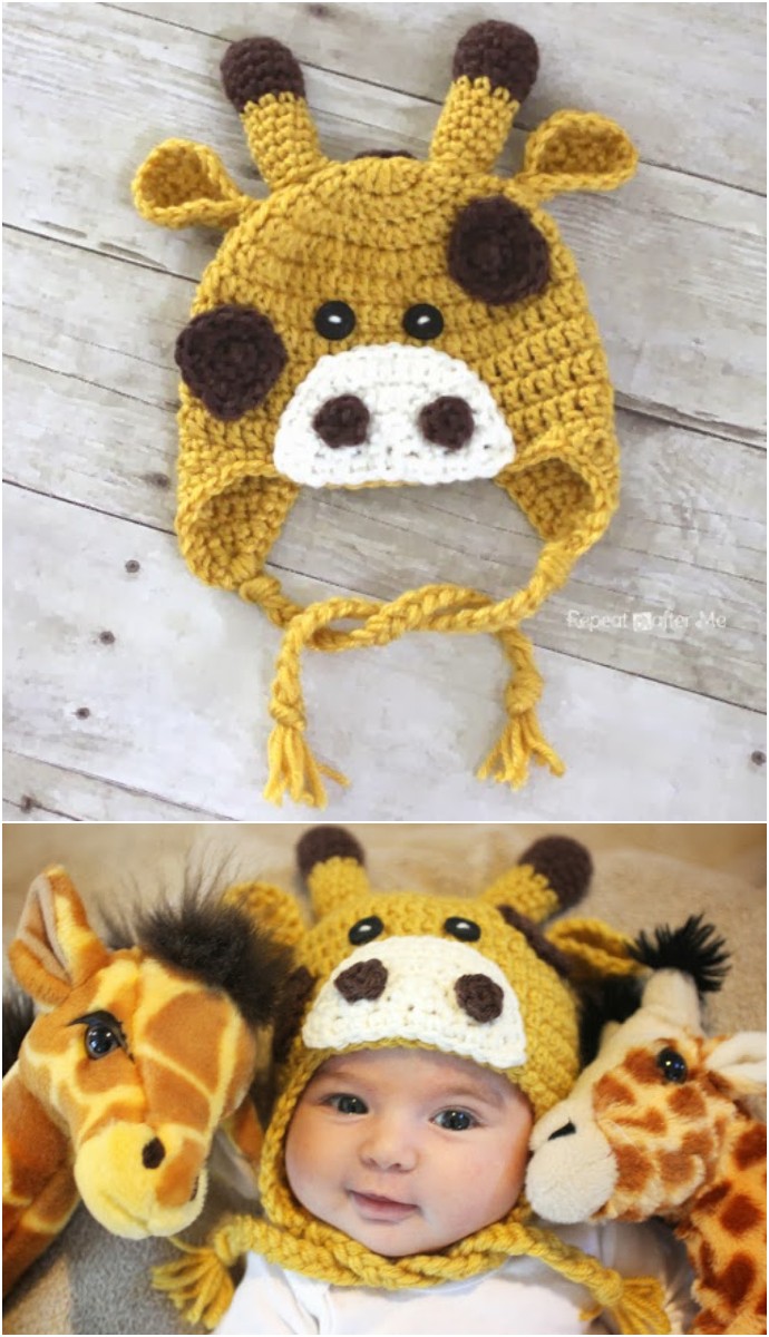 Crochet Giraffe Hat Pattern