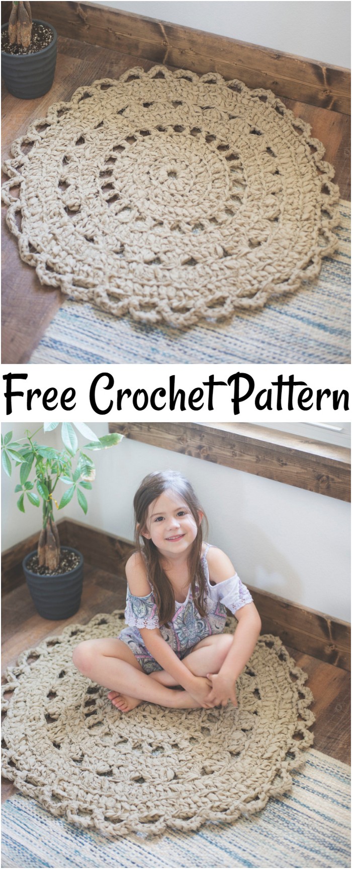 Crochet Pattern For A Doily Rag Rug Made From Bed Sheets