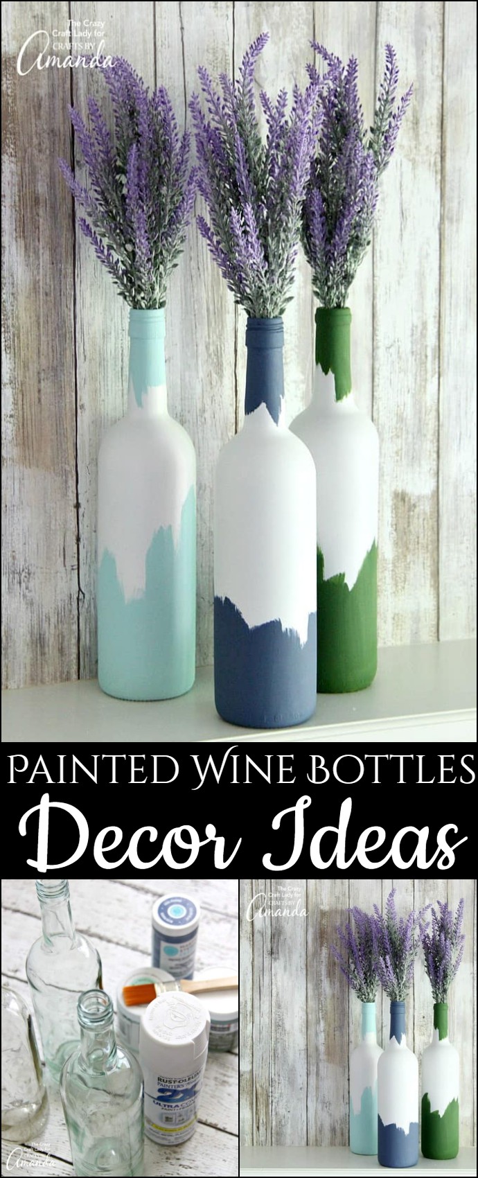 Painted Wine Bottles Decor Ideas