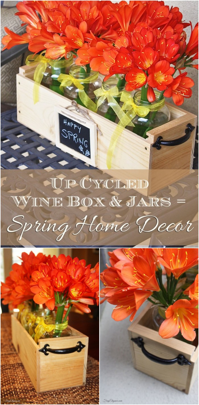 DIY Wine Bottle Case Flowerbox Centerpiece