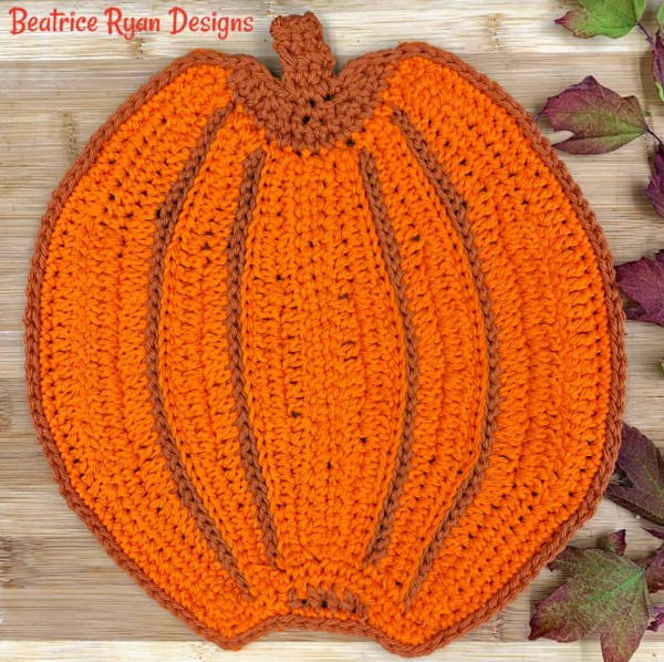 Easy To Crochet Pumpkin Dishcloth