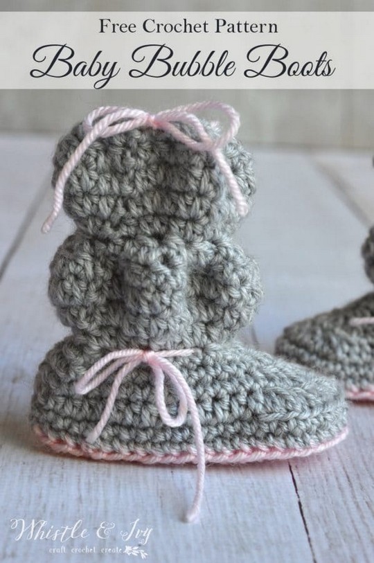 Baby Bubble Booties Free Crochet Pattern