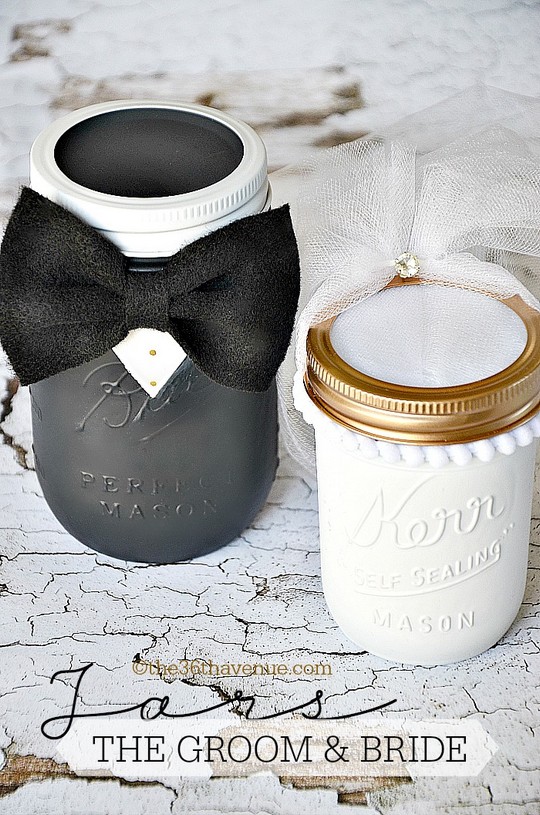 Mason Jar Crafts Groom & Bride