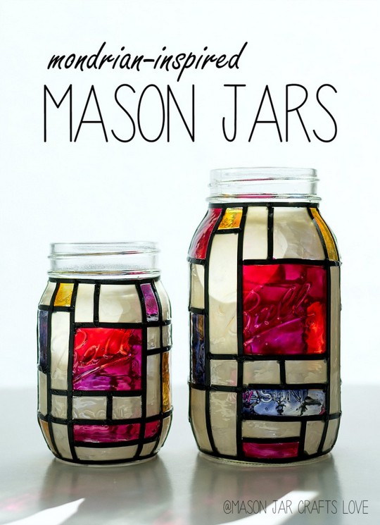 Mondrian Mason Jars