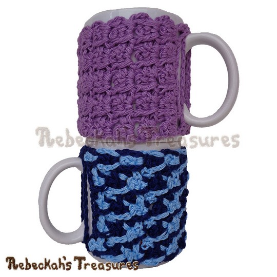 Picot Drops Mug Cozy Free Crochet Pattern