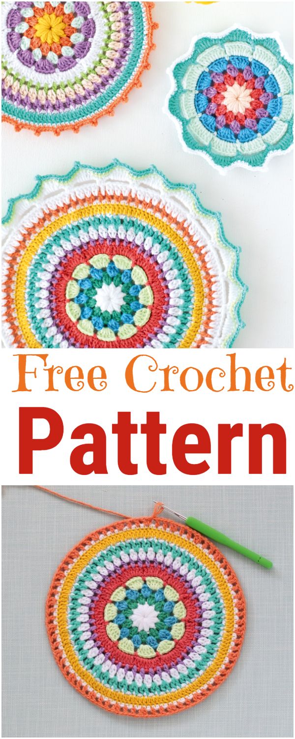 Colourful crochet mandala patterns