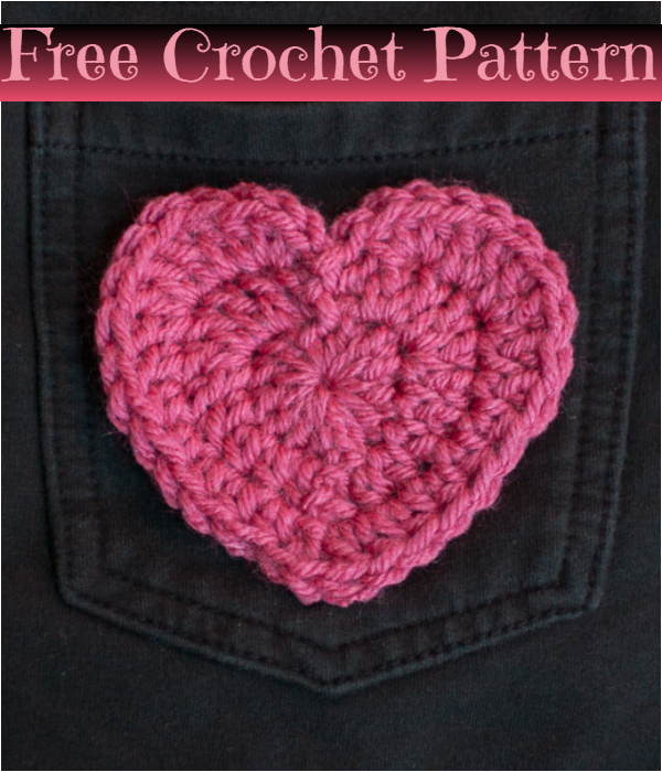 Crochet Heart Applique Pattern