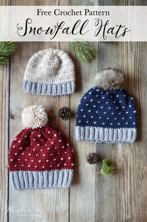 Crochet Snowfall Hat Size Baby To Adult Free Crochet Pattern