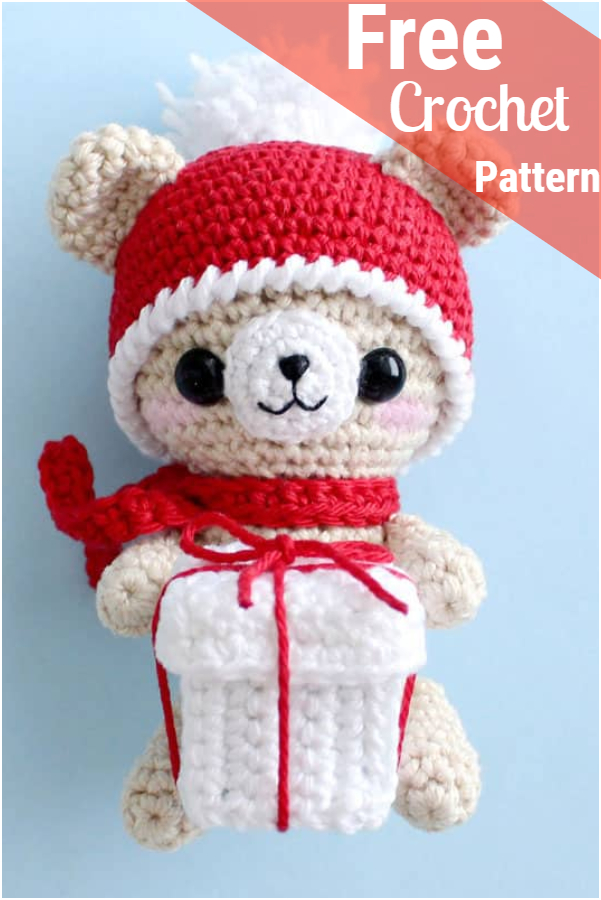 Crochet Teddy Bear Christmas Gift Free Amigurumi Pattern