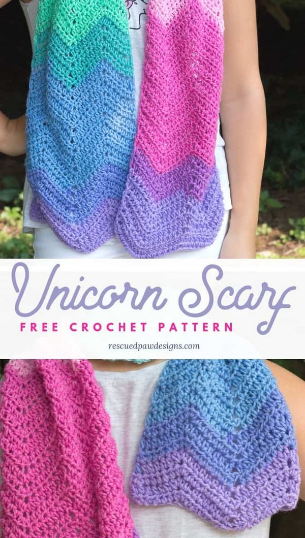 Crochet Unicorn Scarf Mandala Pattern