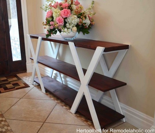 DIY Double X Console Table