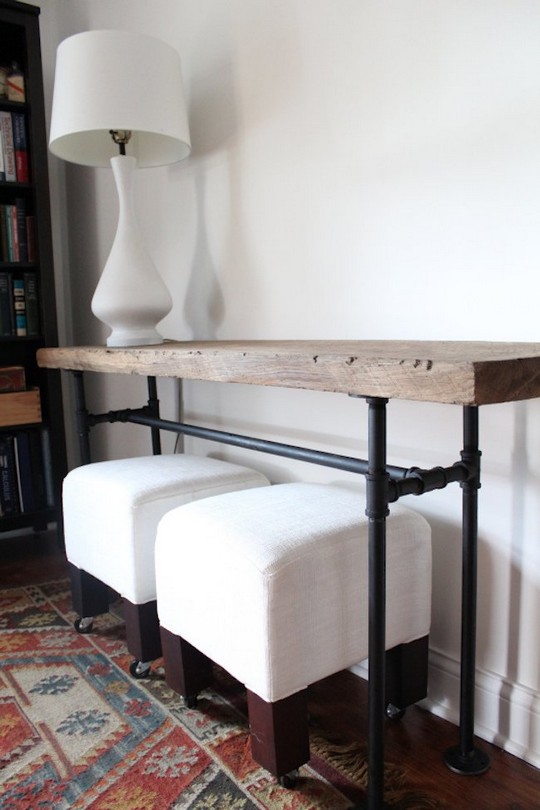 DIY Plumbing Pipe Console Table