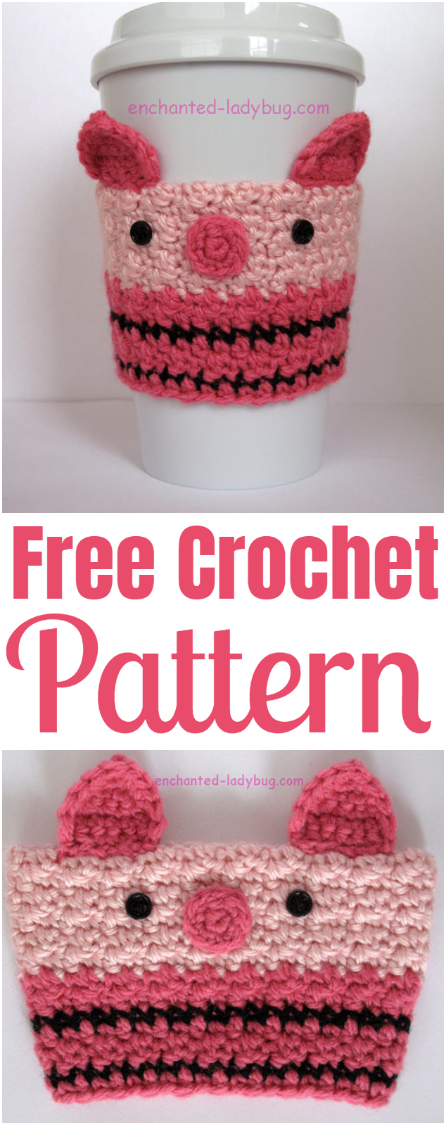 Free Crochet Piglet Coffee Cup Cozy Pattern