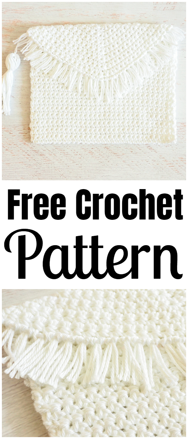 Fringe Clutch Bag Free Crochet Pattern