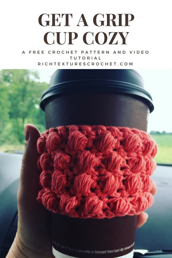 Get A Grip Cup Cozy A Free Crochet Pattern