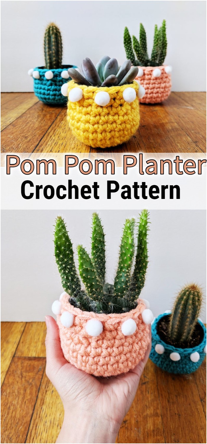 Pom Pom Planter Crochet Pattern 