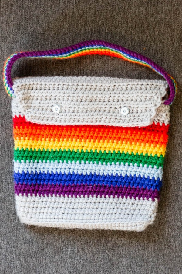Rainbow Stripe Bag Free Pattern