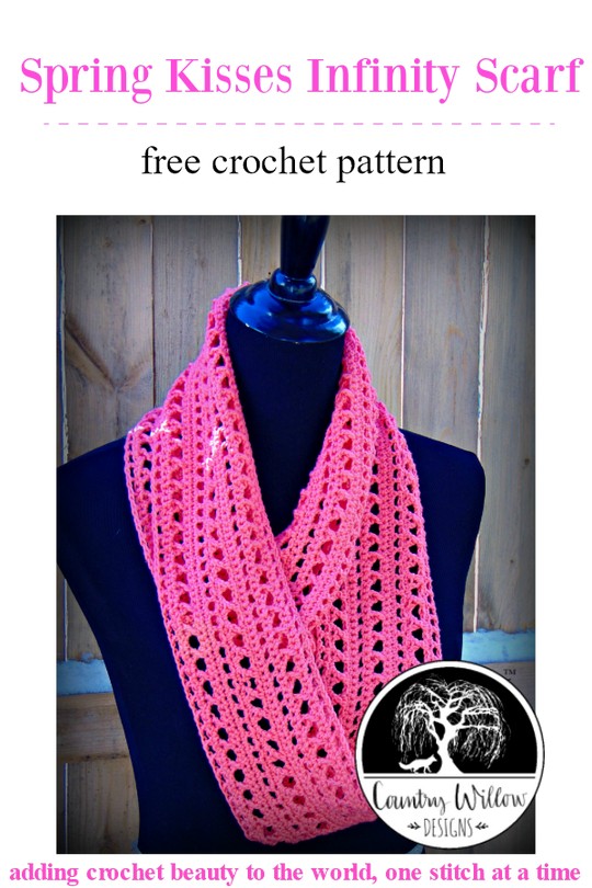 Spring Kisses Crochet Infinity Scarf