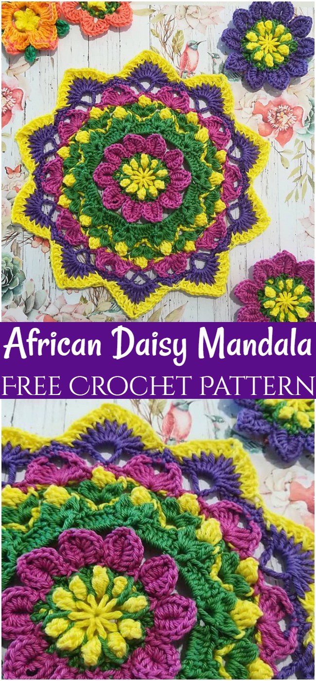 African Daisy Mandala Crochet Pattern