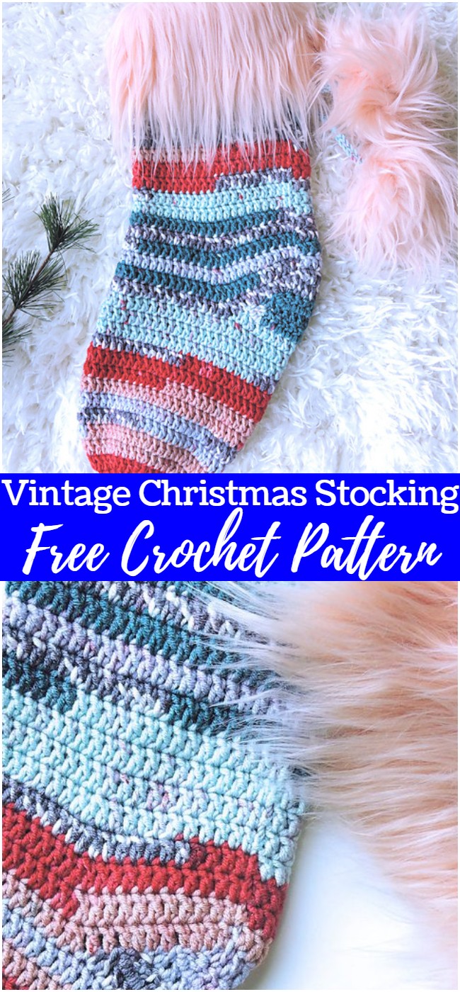 Crochet Vintage Christmas Stocking 