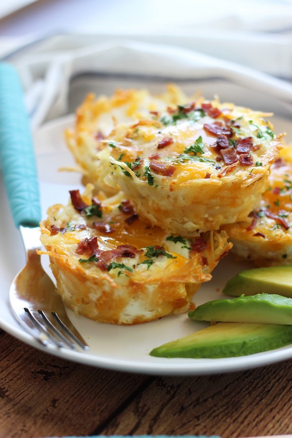 Hash Brown Egg Nests With Avocado