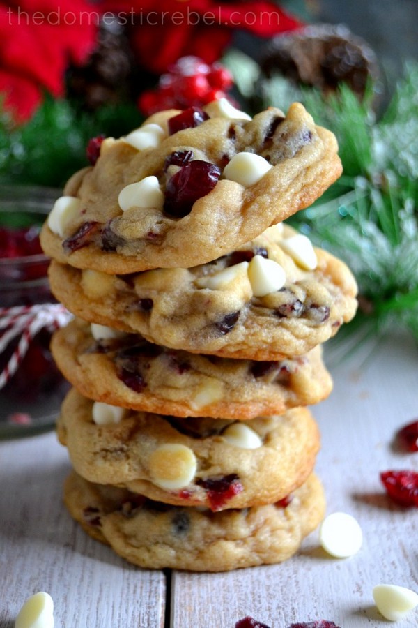 The Best Soft & Chewy Cranberry White Chocolate Chip Cookies