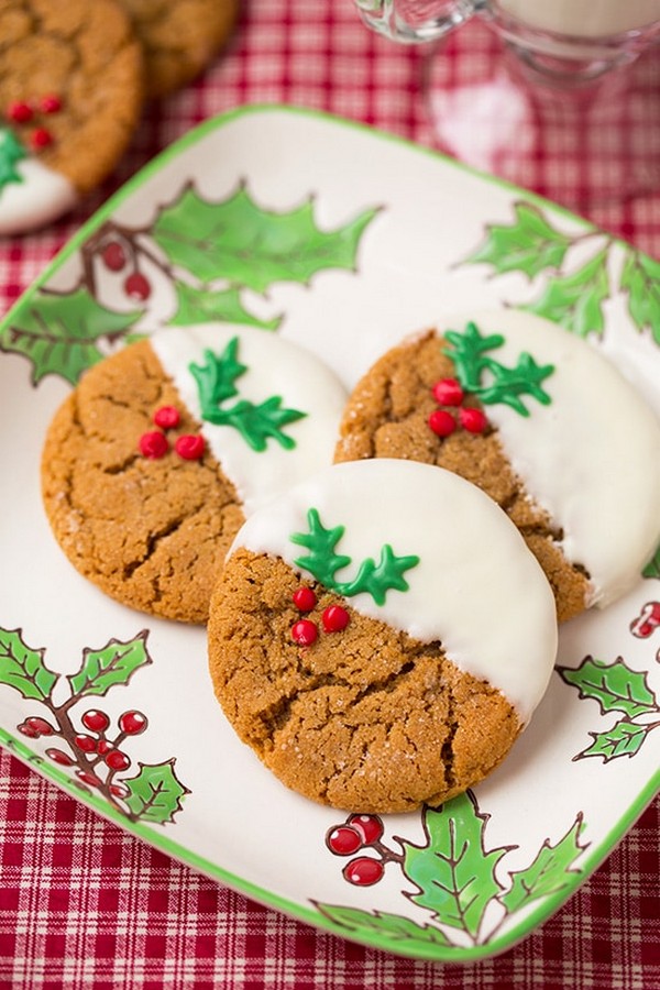 White Chocolate Dipped Ginger Cookies