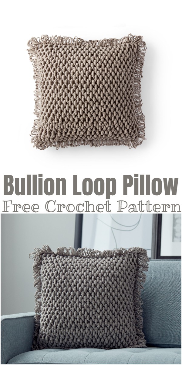 Crochet Bullion Loop Pillow