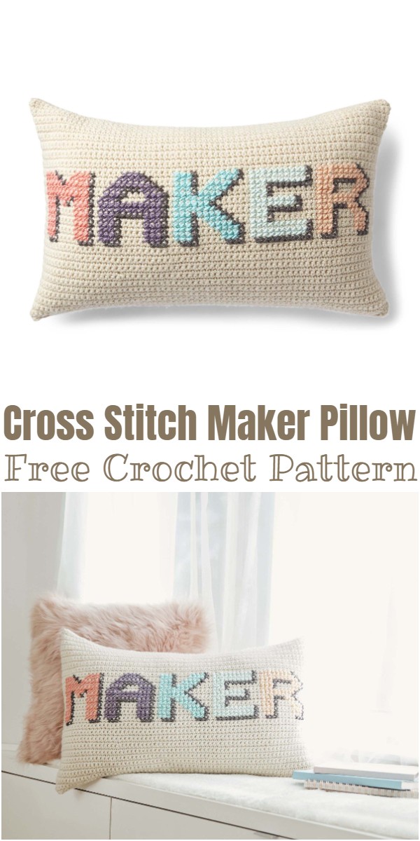 Crochet & Cross Stitch Maker Pillow