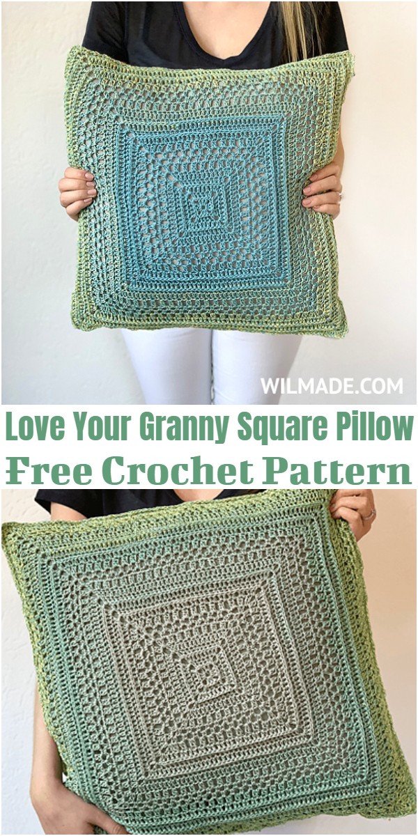 Crochet Love Your Granny Square Pillow
