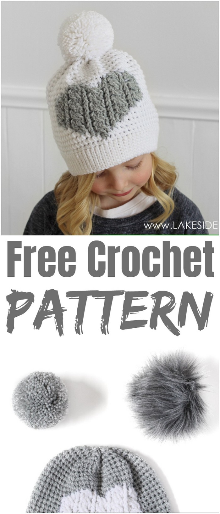 Henley Crochet Cable Heart Hat Free Pattern