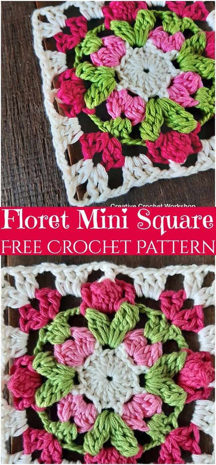 Crochet Floret Mini Square