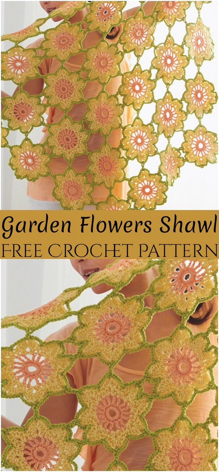 Crochet Garden Flowers Shawl Pattern
