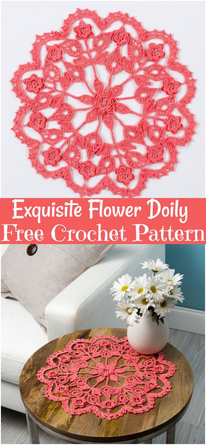 Exquisite Flower Doily Free Crochet Pattern