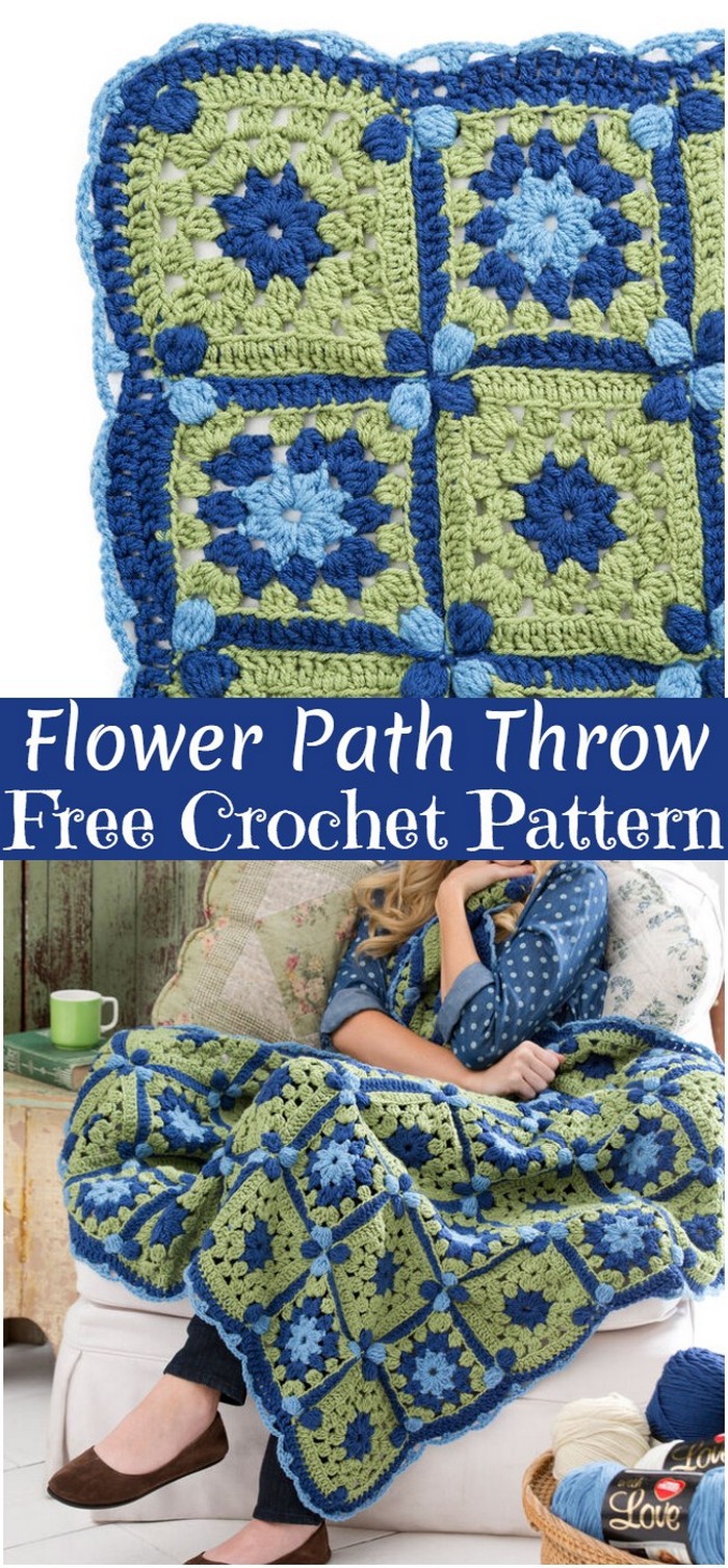 Flower Path Throw Crochet Pattern