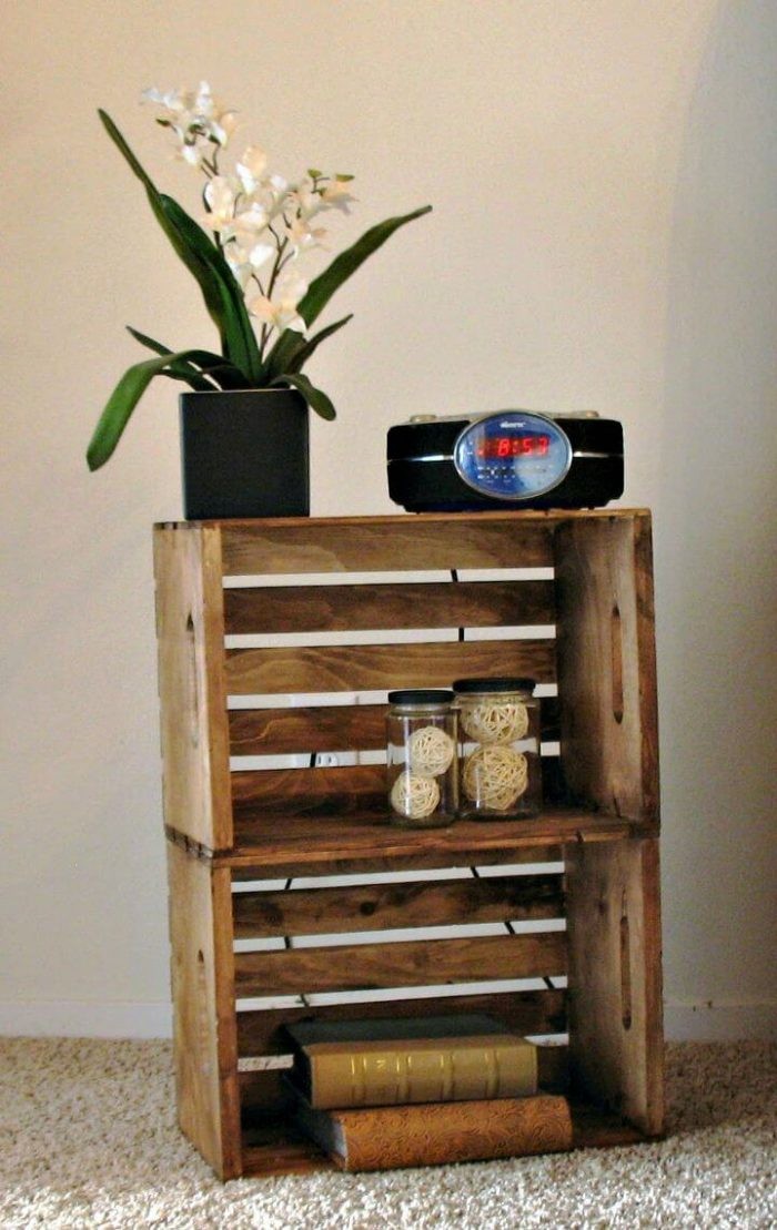Inexpensive DIY Crate NightStand