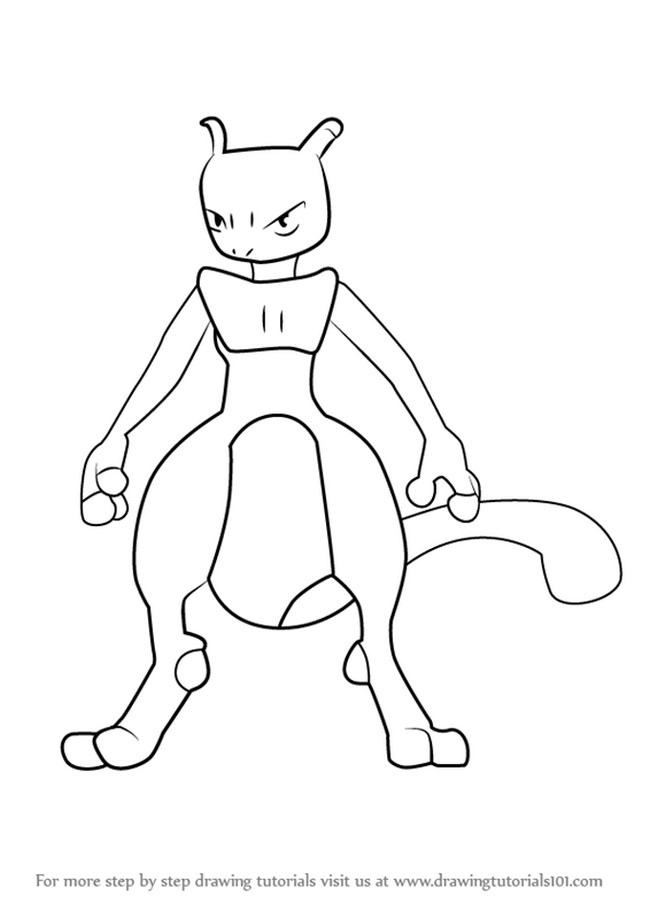 How To Draw Mewtwo From Pokemon Go