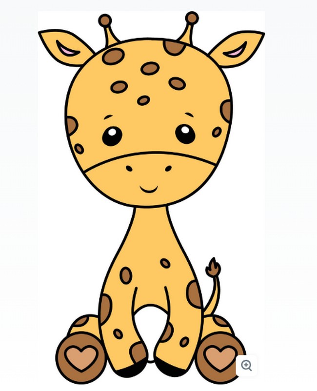 Baby Giraffe Cartoon Drawing