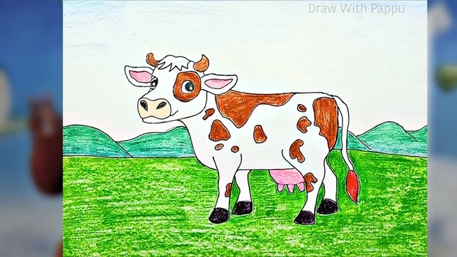 Cow Drawing Easy Step By Step For Kids