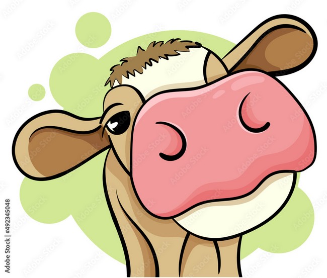 Cute Cow Drawing Mascot