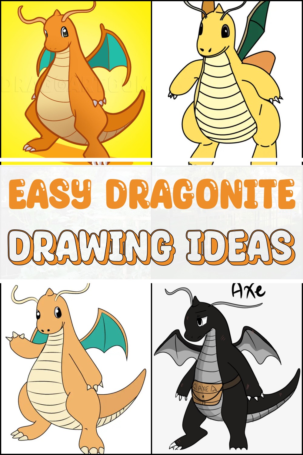 Easy Dragonite Drawing Ideas 1